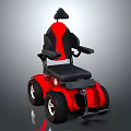 Red And Black Electric Wheelchair With Modern Design And Four Wheels