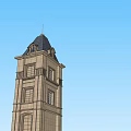 Classical Stone Tower With Multi Story Structure Spire Windows And Balconies