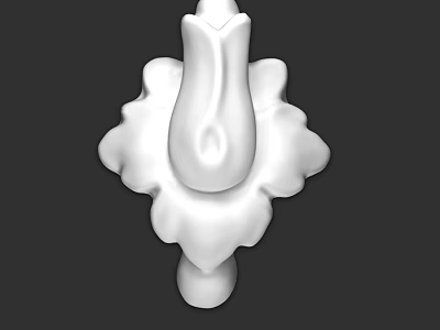 Ornamental Decorative Component With Floral Petal Shaped Design And White Finish 3d model