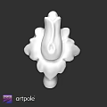 Ornamental Decorative Component With Floral Petal Shaped Design And White Finish