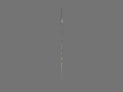 Traditional Metal Spear With Long Shaft Sharp Pointed Tip And Decorative Design 3d model