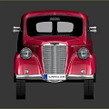 Red Vintage Classic Car With Shiny Retro Design And Old Model Features