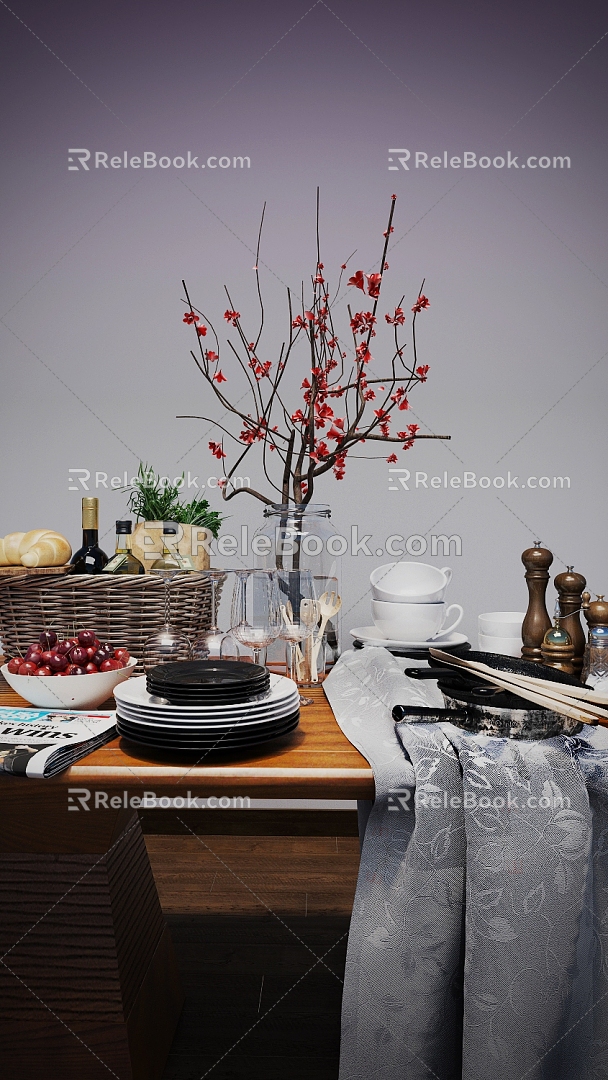 Restaurant Tableware Combination 3d model