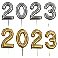 Metallic Gold And Silver 2023 Number Balloons For Festive Decorations