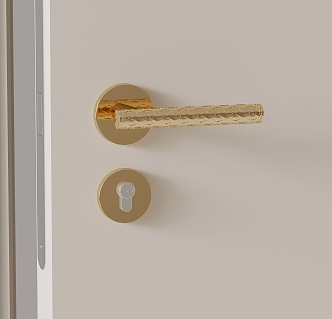 Modern interior door lock door handle 3d model