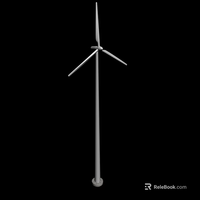 Wind Turbine Structural Components Featuring Rotor Blades And Tower Frame 3d model