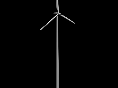Wind Turbine Structural Components Featuring Rotor Blades And Tower Frame 3d model