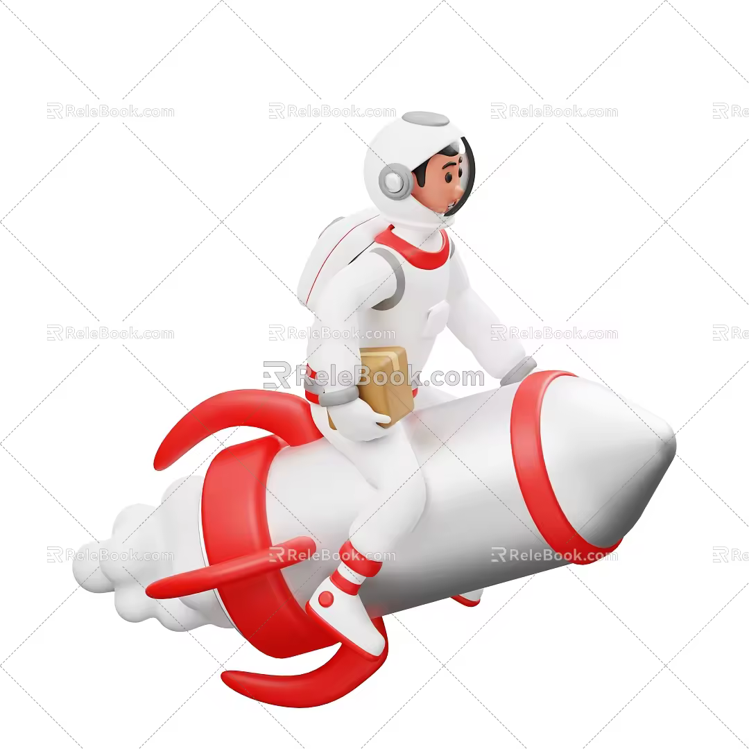 Astronaut Rocket Cartoon Astronaut 3d model