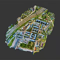 Vibrant Cartoon City Layout 3D Model with Buildings Roads and Green Areas