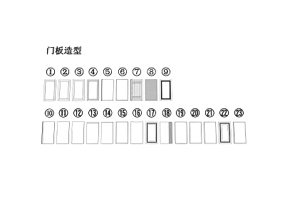 Various Door Panel Design Styles With Different Patterns And Shapes 3d model