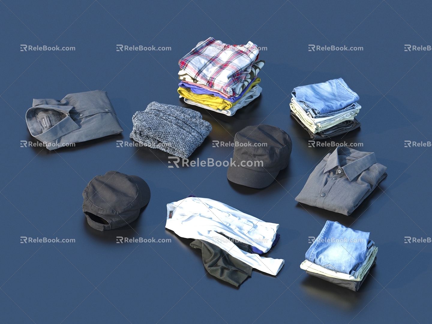 Clothing Clothes Clothes Stacking Clothes Folding Clothes 3d model