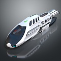 Modern electric rail car science fiction high-speed rail cartoon train light rail 3d model