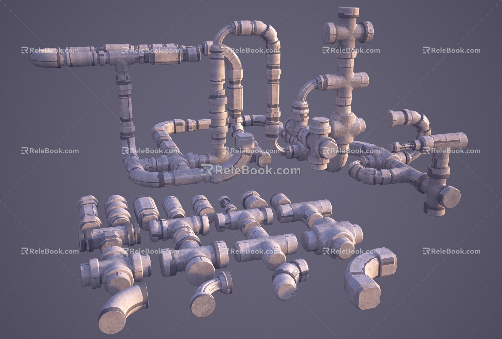 INDUSTRIAL LOFT PIPELINATION SCI-FI PIPE model