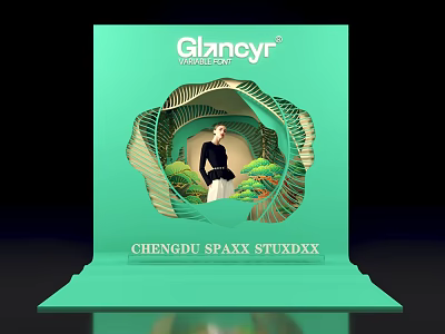 Giancyr Whole Art Chengdu Photo Check In Spot With Green 3D Structure And Model 3d model