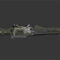 Advanced Futuristic Sci-Fi Weapon With Mechanical Structure And Metal Components