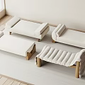 Multiple Modern Fabric Sofa Stools With Wooden Legs And Minimalist Design