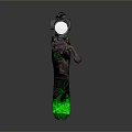 Camouflage Rifle With Green Glowing Elements And Scope Design