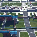 Aerial View of Modern Industrial Plant Featuring Large Domed Storage Tanks and Green Spaces