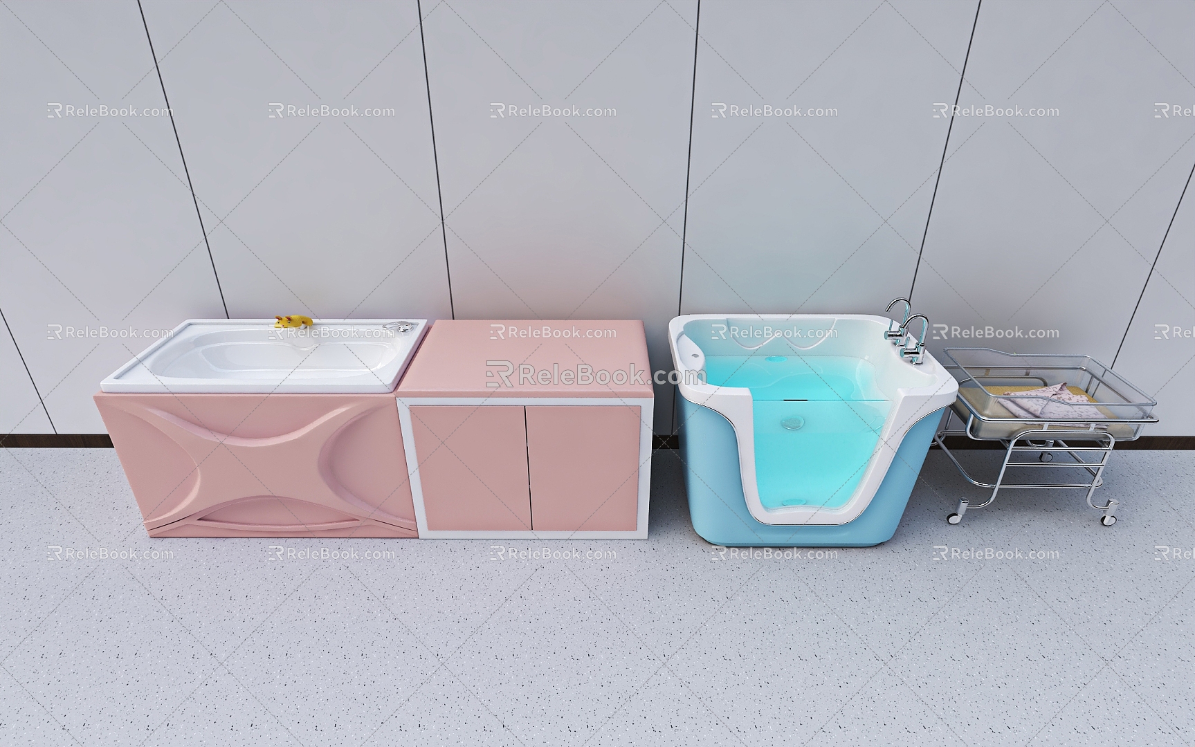 Baby bath touch table 3d model