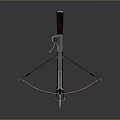 Tactical Metal And Wooden Crossbow With Bow String Arrow On Reflective Surface