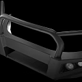 Black Front Bumper With Round Lights And Rectangular Center Design 3d model