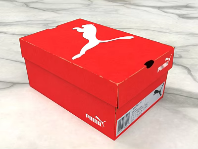 Red Puma Shoe Box Storage Container With White Logo For Essential Daily Living 3d model