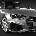 Sleek Silver Audi Sedan Sporty Exterior Design With Dynamic Front Grille And Alloy Wheels