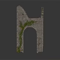 Ancient Medieval Stone Tower Ruins Featuring Archway And Climbing Ivy