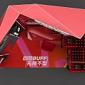 CHANDO Brand Commercial Display Booth With Red Design And Product Show Area
