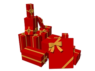 Modern Gift Box Christmas Supplies 3d model