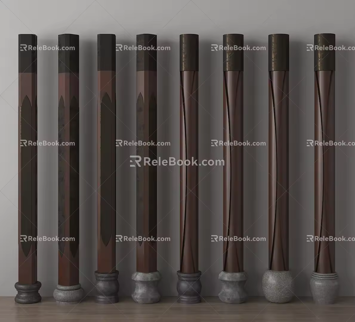 new chinese style column column 3d model