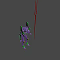 Purple And Green Sci Fi Mech Character With Detailed Armor Structure Design