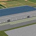 Modern Industrial Factory Building With Metal Panel Facade And Large Windows