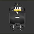 Detailed Black Model Train With 5500 Number And Blue Yellow Logo