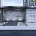 New Chinese Style Gate Community Landscape 3d model