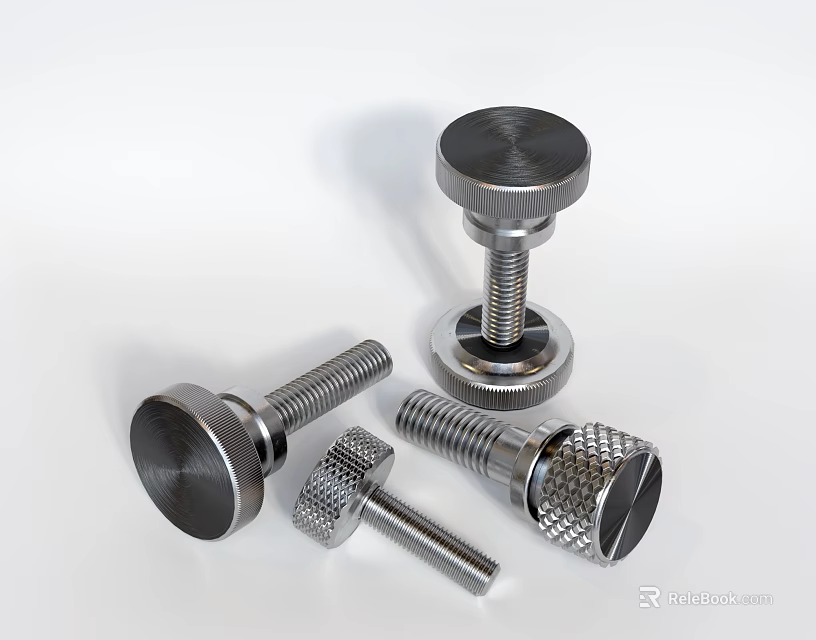 Hardware Tools Various Metal Bolts Industrial Fasteners Stainless Steel Mechanical Parts 3d model 