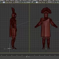 Two Ancient Warrior Characters In Decorative Armor With Plumed Helmets And Red Cloaks
