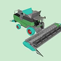 Green and Gray Agricultural Functional Vehicle with Large Wheels Harvesting Mechanism and Cabin