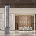 Modern Hall Hotel Lobby Front Desk Reception Hall Elevator Hall 3d model