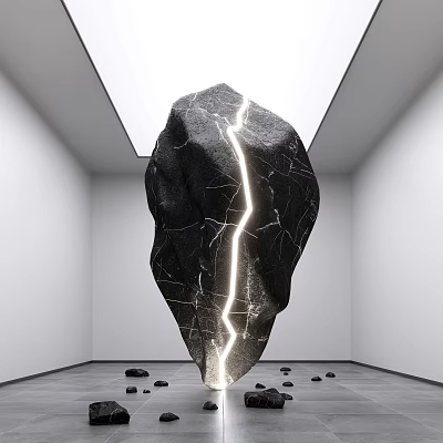 Modern stone art installation 3d model