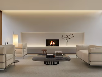 Modern Cassina living room 3d model