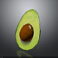 Fresh Ripe Halved Avocado Showing Green Flesh and Brown Seed on Dark Background