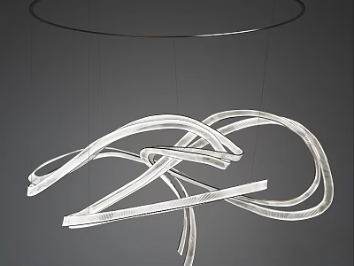 Unique Shaped Modern Pendant Light with Artistic Curved Lines for Interior Lighting 3d model