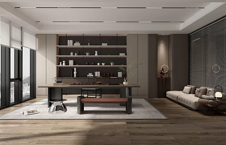 Modern Tea Room Study General Manager Room 3d model