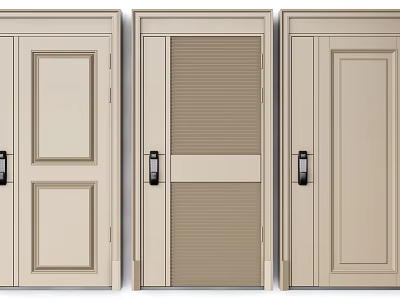 Modern swing door security door entry door sub-mother door single door combination lock door 3d model
