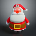 Cartoon Santa Claus Character With Red Outfit White Beard And Yellow Belt