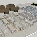 Various Building Components 3D Models With Concrete Wood And Structural Elements