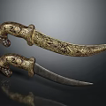 Ornate Decorative Knives With Intricate Carvings And Antique Style Handles