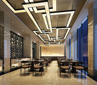 New Chinese Buffet Restaurant Hotel Buffet Restaurant 3d model