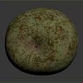 Golden Metallic Apple With Stem And Rustic Texture On Dark Background